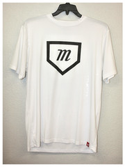 Marucci Sz YXL Baseball Youth Teen White Short Sleeve Performance Shirt AM1-1