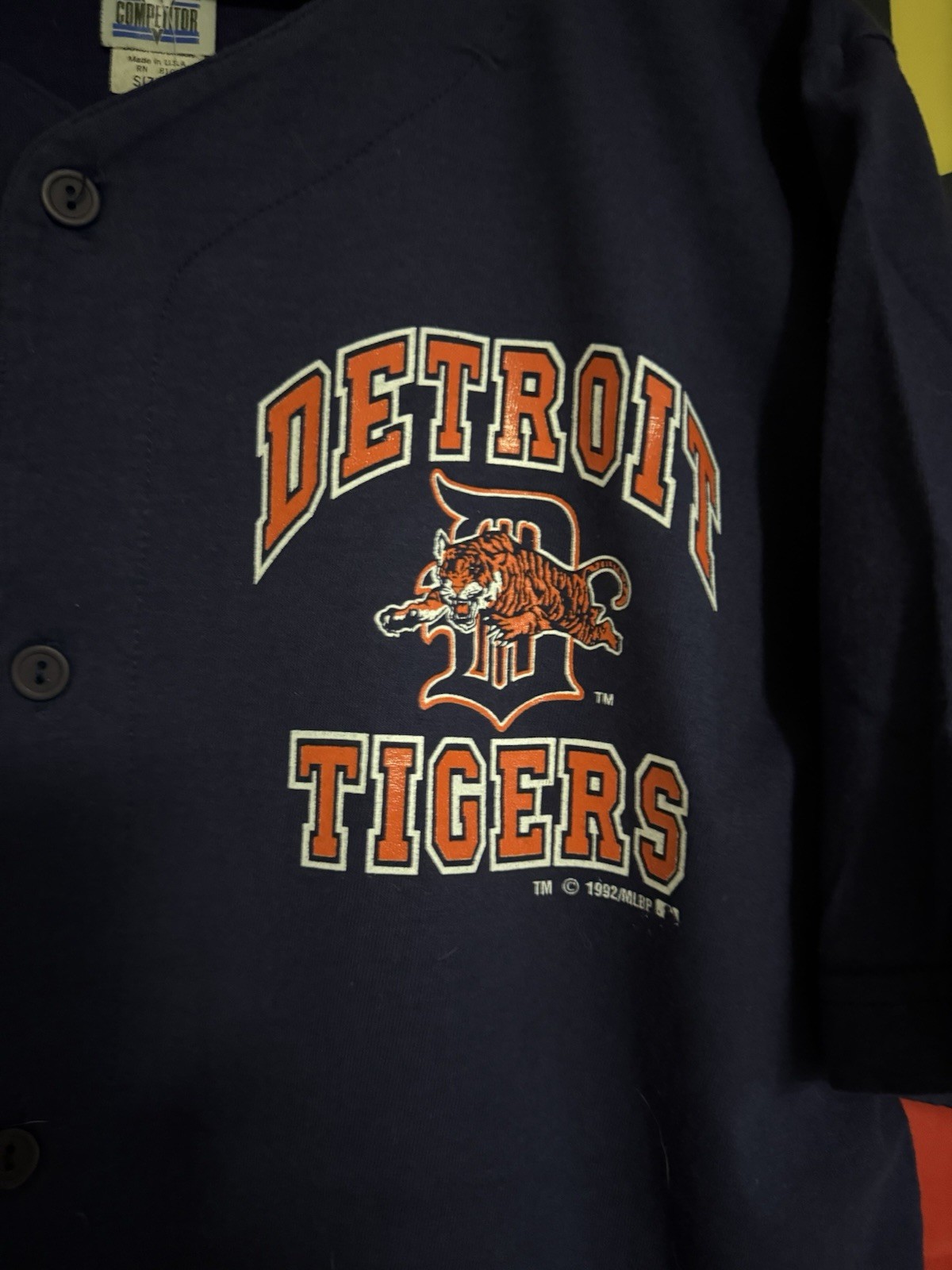 NEW Vintage 90's Competitor Detroit Tigers Men’s Jersey Size L 100% Cotton NWT gallery