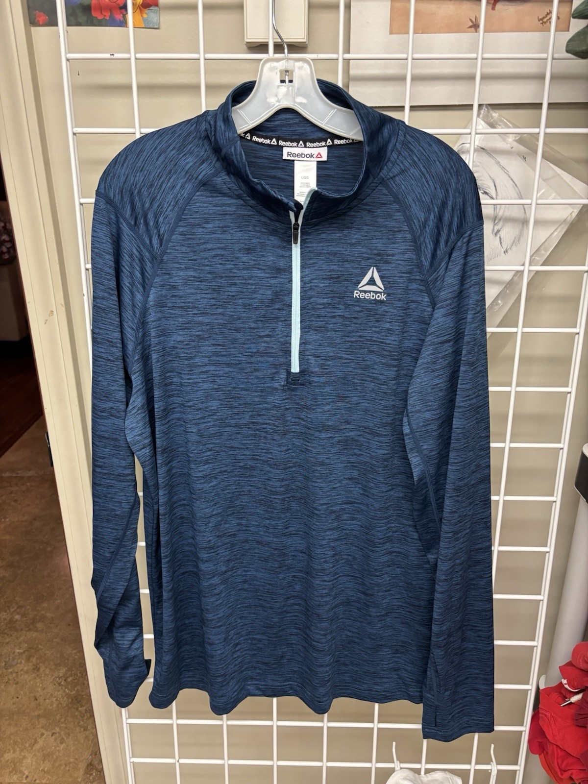 Reebok Quarter Zip Pullover Activewear Shirt Size Large Light And EUC gallery