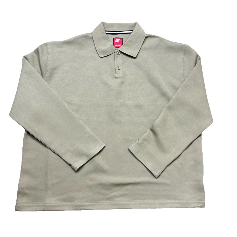 $130 Nike Tech Fleece Reimagined Polo Long Sleeves Olive Men's Medium FZ7570-276 gallery