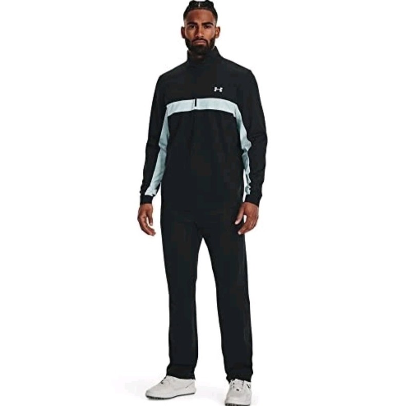 Under Armour Storm Midlayer 1/2 Zip Golf Pullover Black Fuse Teal - Men's 2XL gallery