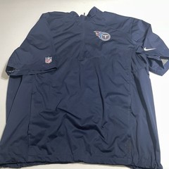 Nike Tennessee Titans Sideline Coach SS Half Zip Hooded Jacket Navy Sz 2XL