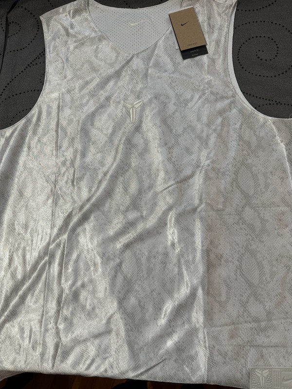 NIKE KOBE REVE. BEIGE SNAKE PATTERN WHITE MESH BASKETBALL TANK SIZE XLT MEN $90 gallery