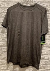 DSG Men’s Medium Stripe Performance Short Sleeve Smoky Gray T-Shirt Training