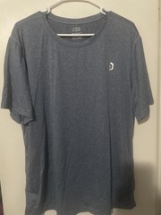 Shirt Mens XL Blue Solid Crew Neck Short Sleeve Lightweight Athletic Top Tee