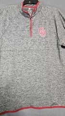 Colosseum Oklahoma Sooners OU Mens Quarter-Zip Medium Grey Pullover See Pictures