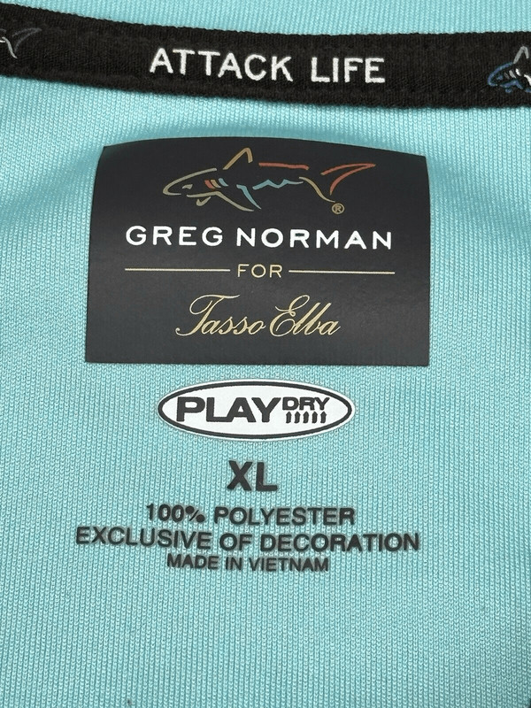 Greg Norman Tasso Elba XL 1/4 Zip Pullover Golf Shirt Blue Striped Play Dry Mens gallery