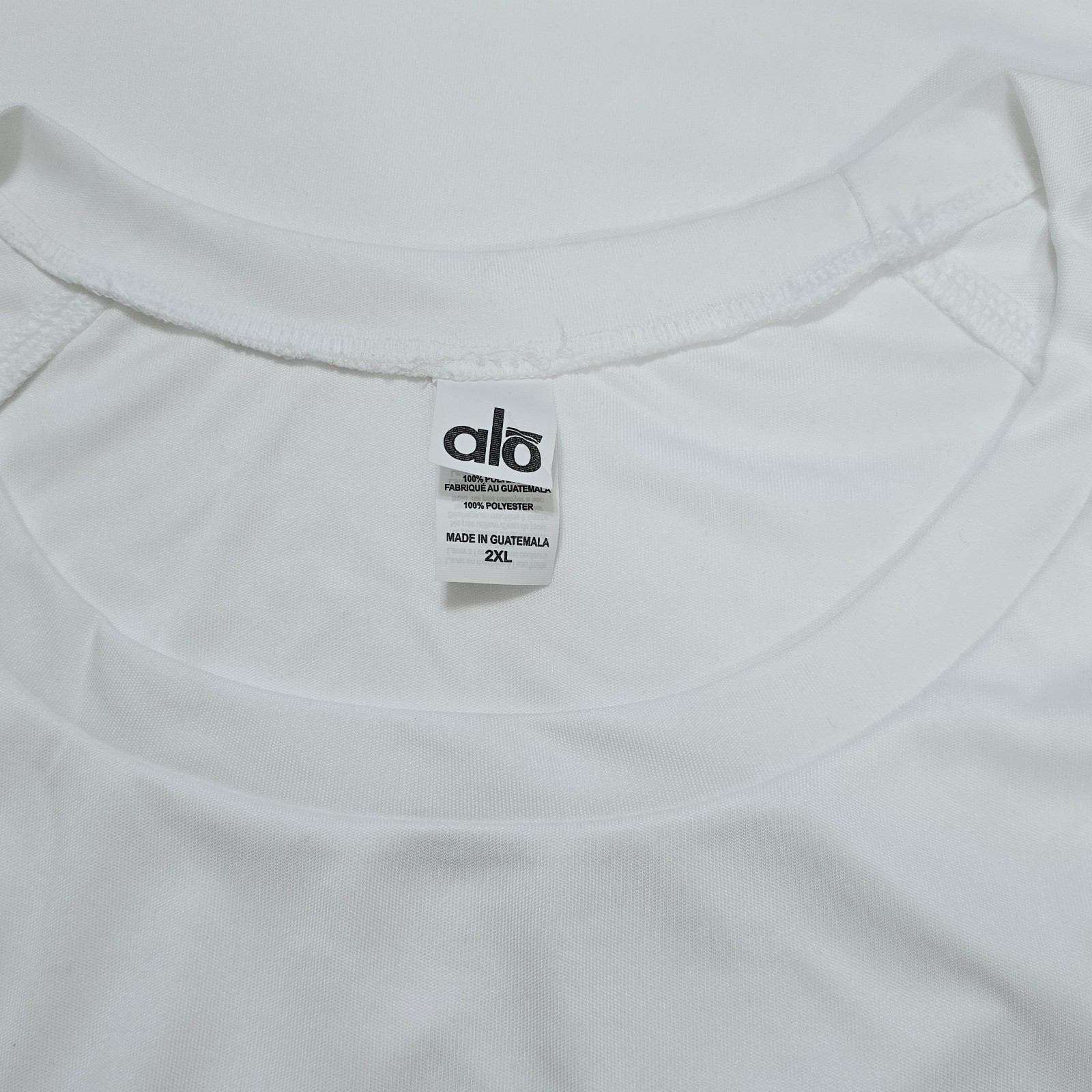 Alo - 2XL Men's Performance Short Sleeve Crewneck Athletic Raglan Tee White gallery