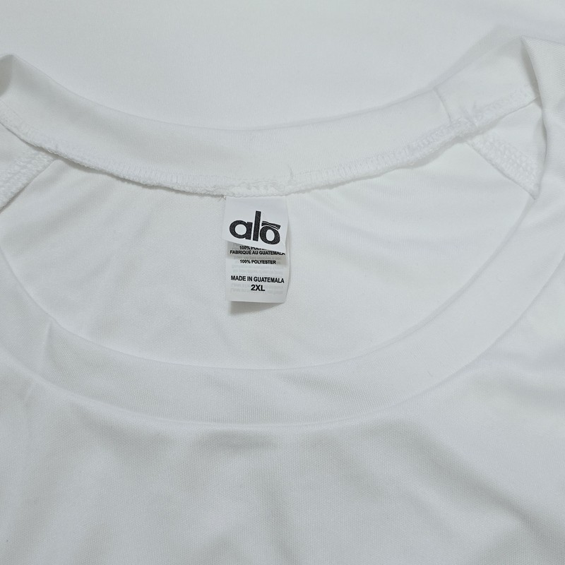 Alo - 2XL Men's Performance Short Sleeve Crewneck Athletic Raglan Tee White gallery