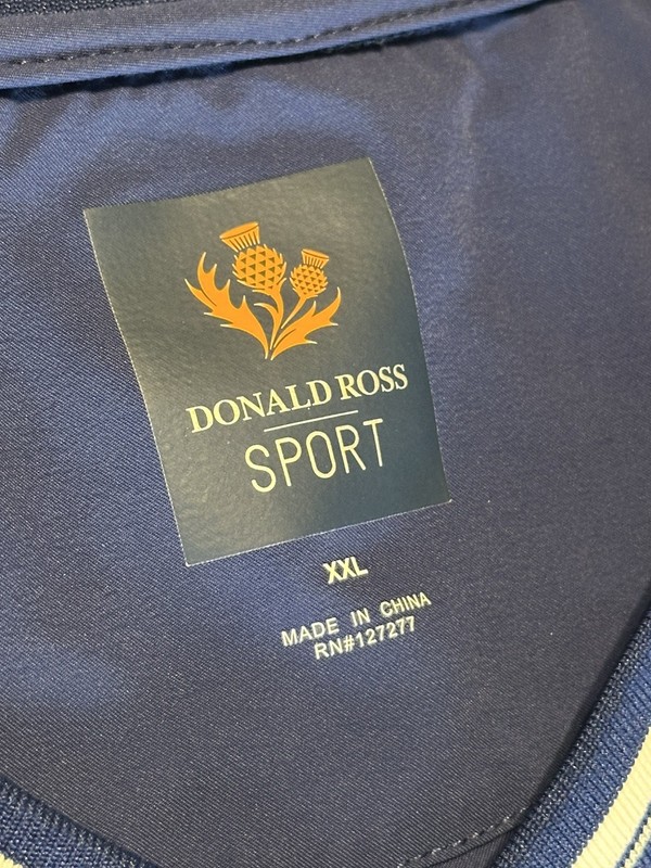 Donald Ross 2XL Golf Pullover V-Neck Wind Shirt Blue Nylon NWOT MSRP $155 gallery