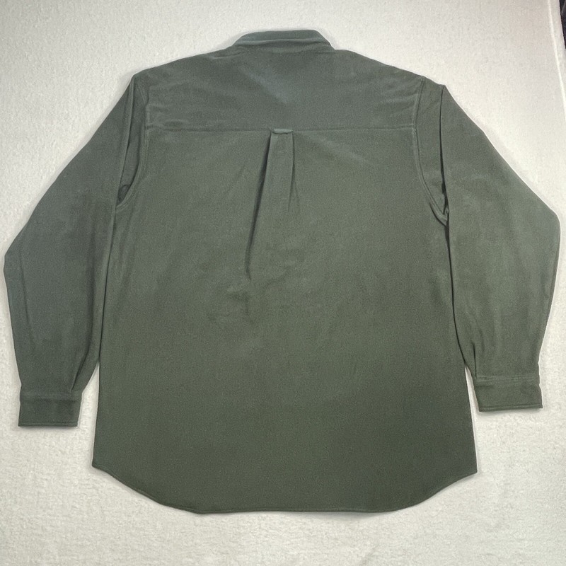 Columbia Fleece Collared Mens Button Up Polyester Chest Pocket XL Olive Green gallery