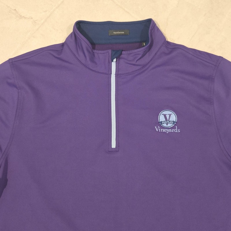 Turtleson Pullover Mens Large Purple 1/4 Zip Long Sleeve Golf Naples Vineyards gallery