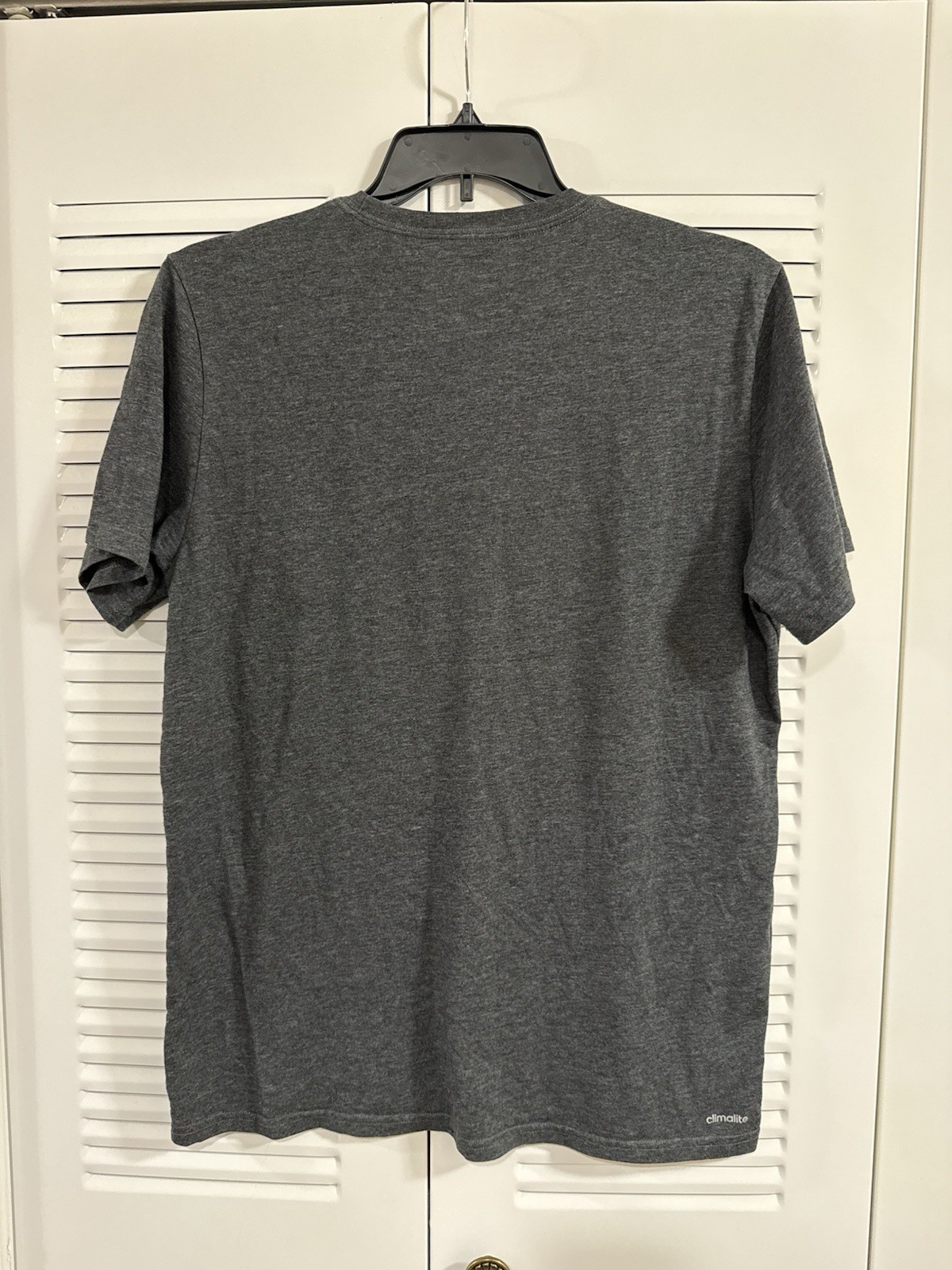 adidas The Go-To Performance Tee Men’s L Gray Short Sleeve Crew Climalite Logo gallery