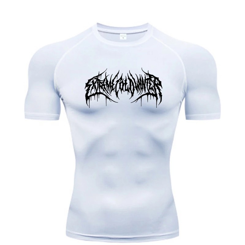 Summer Compression Sweatshirt Short Sleeve Men's Fitness T-Shirt Running. gallery