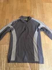 BULA MENS THERMAL BASE LAYER PULLOVER TOP PARTIAL ZIP XL GREY