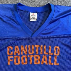 BSN Sports Football Jersey Mens Size S/M Blue Canutillo Practice Mesh V-Neck
