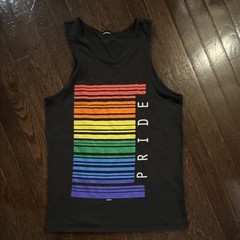Men’s Black Rainbow Graphic Sleeveless Tank Top Pride Round Neck