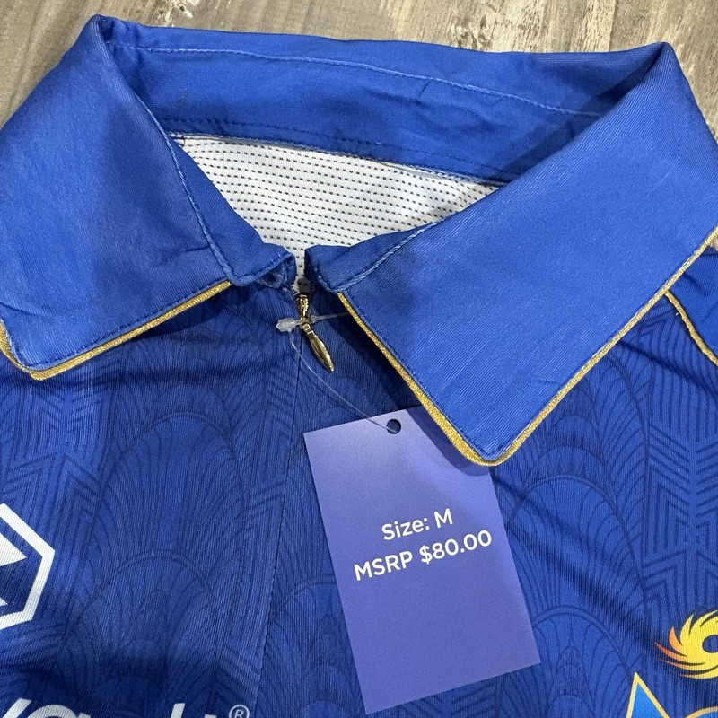 MI New York Cricket Jersey Blue / Gold Polo Size M Official Merchandise gallery