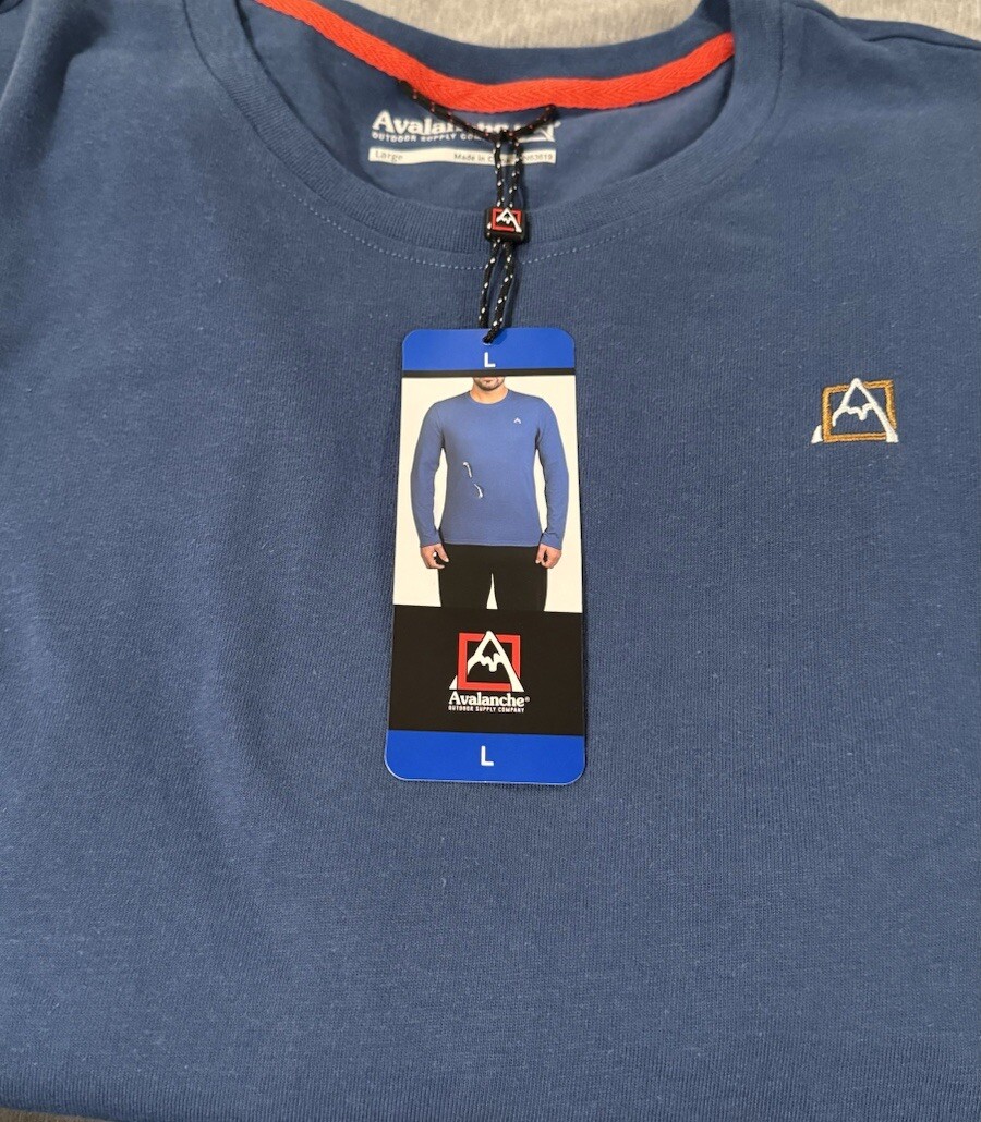 Avalanche Outdoor Supply Co Men's Long Sleeve Tee Size Large Blue NWT gallery