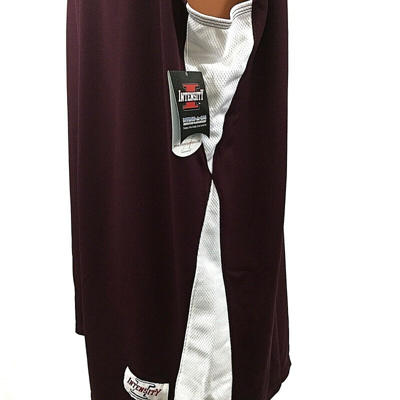 Intensity Sleeveless Diamond Basketball Jersey 2XL Maroon White Shirt Tail Style gallery