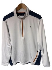 Eddie Bauer Motion Freedry 1/4 Zip Pullover Men’s Large Tan-Blue