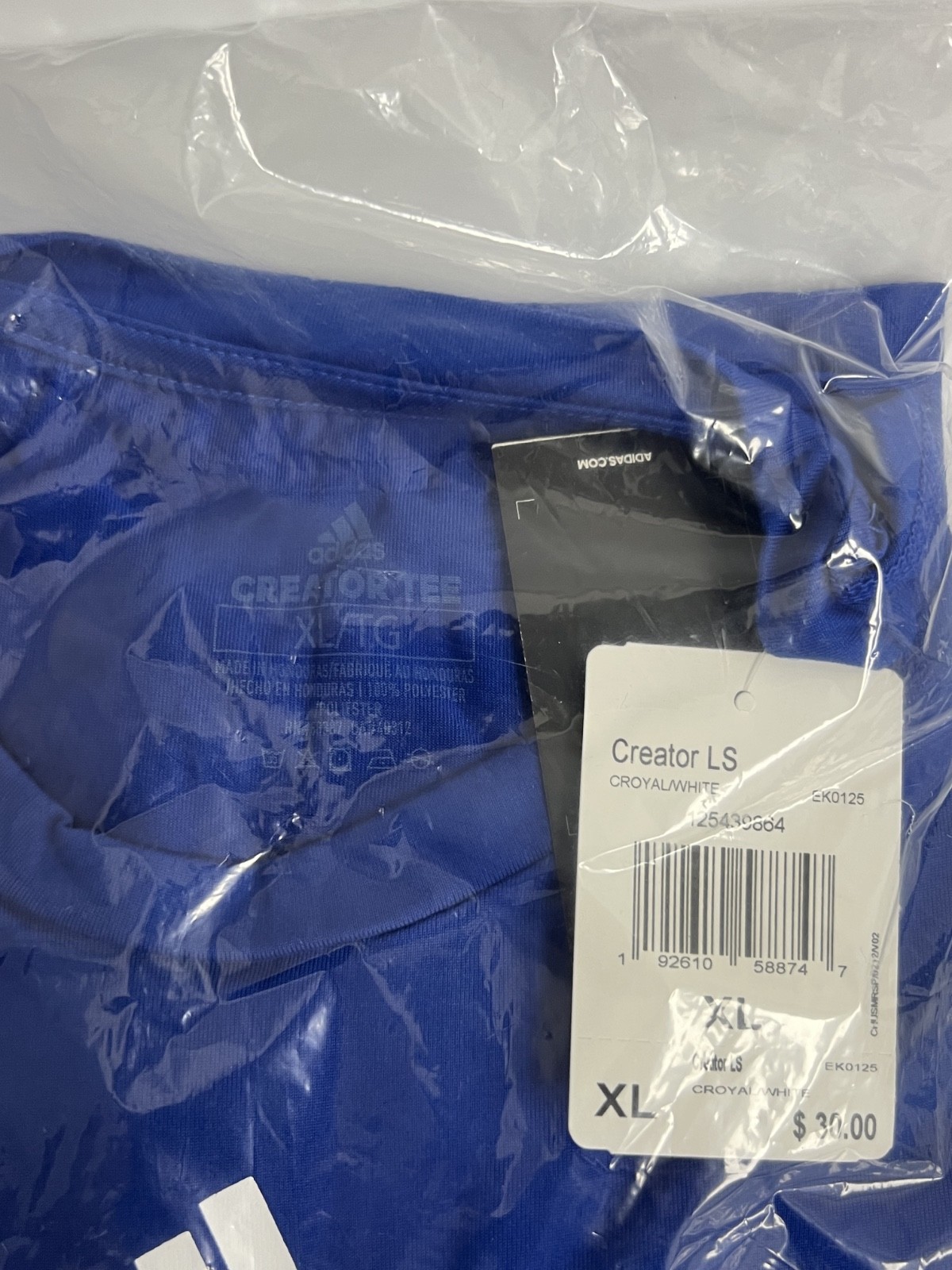Adidas - Creator - Men's Long Sleeve T-Shirt - Royal Blue - X-Large - EK0125 gallery