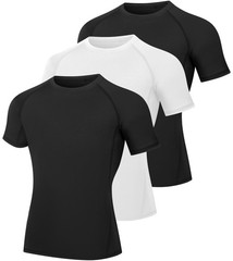 3 Pack Boys Compression Shirt Short Sleeve Youth Basketball Undershirt Athlet…