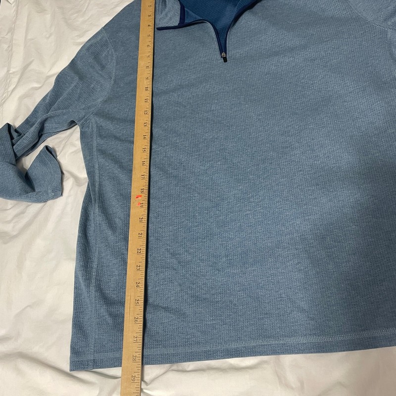 Mens Sz XL J. Crew Blue Heather Performance 1/4 Quarter Zip Long Sleeve Pullover gallery