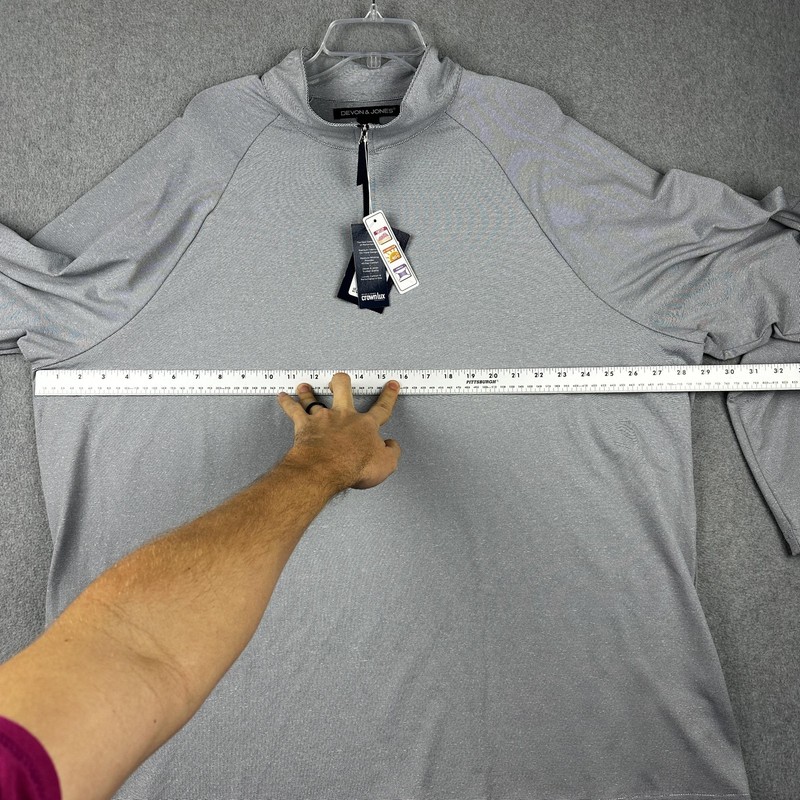 Devon & Jones Pullover Mens 3XL Navy CrownLux Quarter Zip Performance Shirt NWT gallery