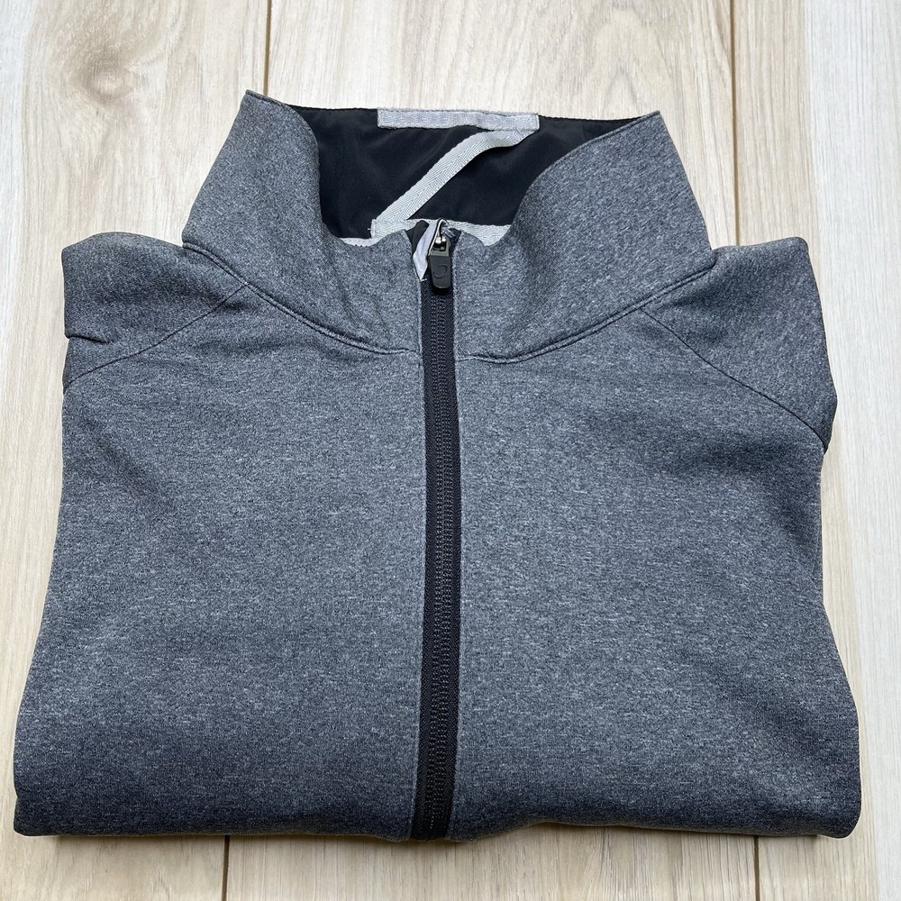Zero Restriction 1/4 Zip Pullover Sweater Logo Embroidery Gray Men Size Large