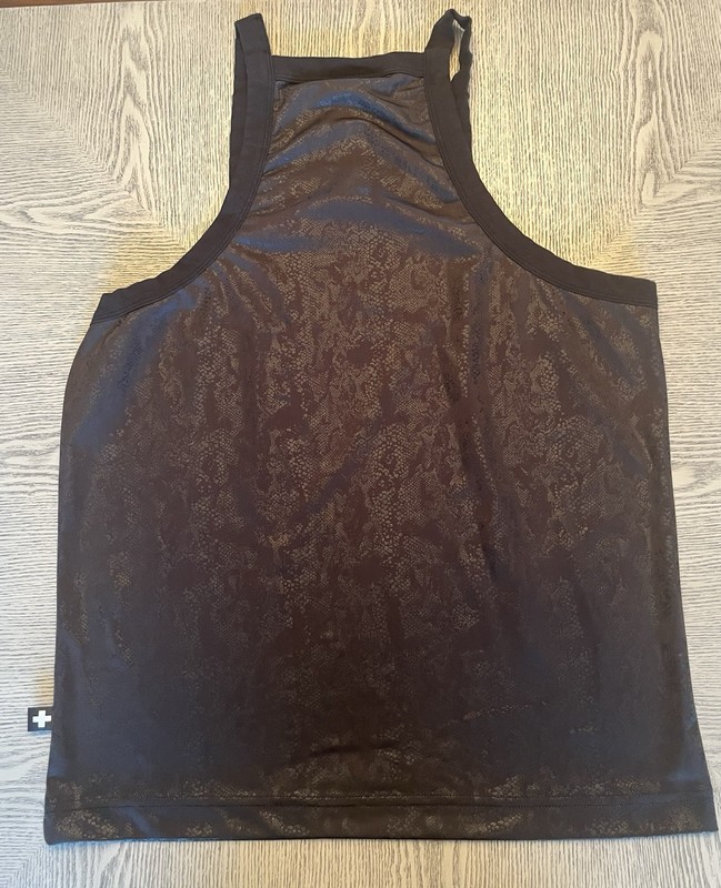 Andrew Christian Black Faux Snakeskin Stretch Tank Top Sz L Sexy Squared Top gallery