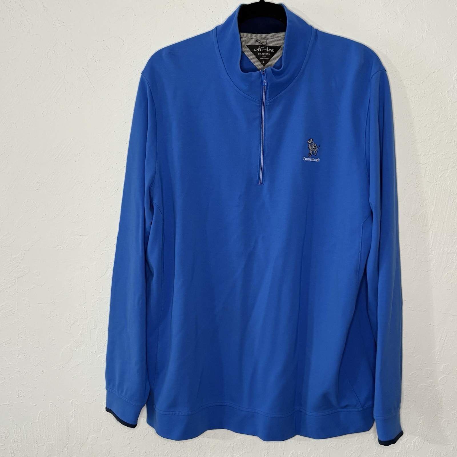 Adipure by Adidas 1/4 Zip Pullover Blue Size Large Golf Athletic Casual Layer gallery