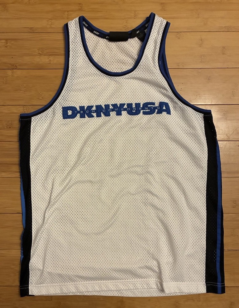 Vintage Y2K DKNY USA Mesh Sport Basketball Jersey Size Men’s Medium