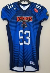 NWOT Fan Controlled Football Game Jersey Men’s Size XL Knights of Degen #53 Blue