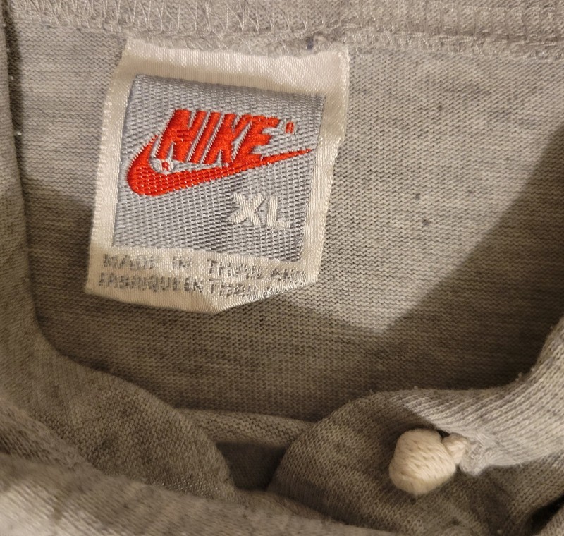VTG 80s Nike Men's XL Gray Hoodie T-Shirt Short Sleeve Streetwear SB gallery