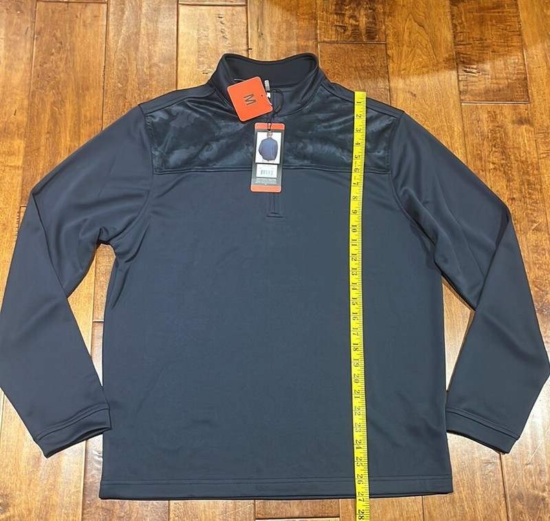 Pebble Beach Dark Blue Performance 1/4 Pullover Long Sleeve Blue Medium gallery
