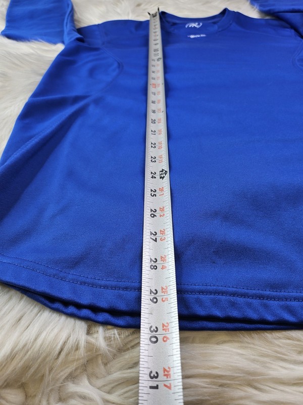 Rawlings Practice Jersey Mens Sz S Blue Long Sleeve Pullover Thermal Base Shirt gallery