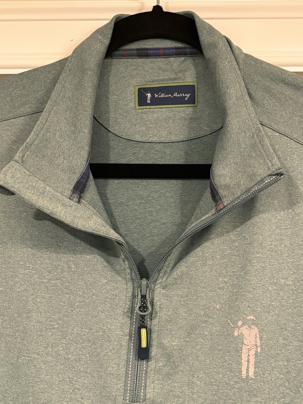 Lot of 2 William Murray 1/4 Zip Long Sleeve Golf Pullover Mens Large Green Gray gallery