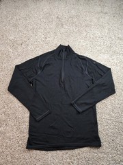 Smartwool 1/2 Zip Pullover Mens Large Black 250 Merino Wool Long Sleeve Mock