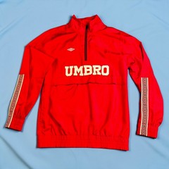 Adult Medium, UMBRO 1/4 Zip Nylon Windbreaker With Kangaroo Pocket