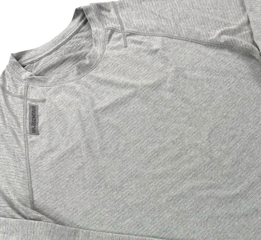 Legends Mens Enzo Long Sleeve T Shirt Size Large Gray Curve Hem Stretch gallery