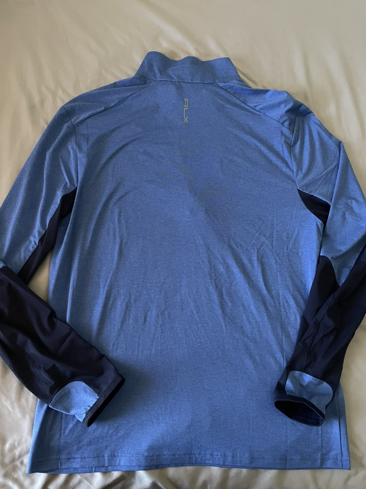 NWT $128 RLX Ralph Lauren 1/4 Zip Long Sleeve Pullover Blue Golf Men’s Size M gallery