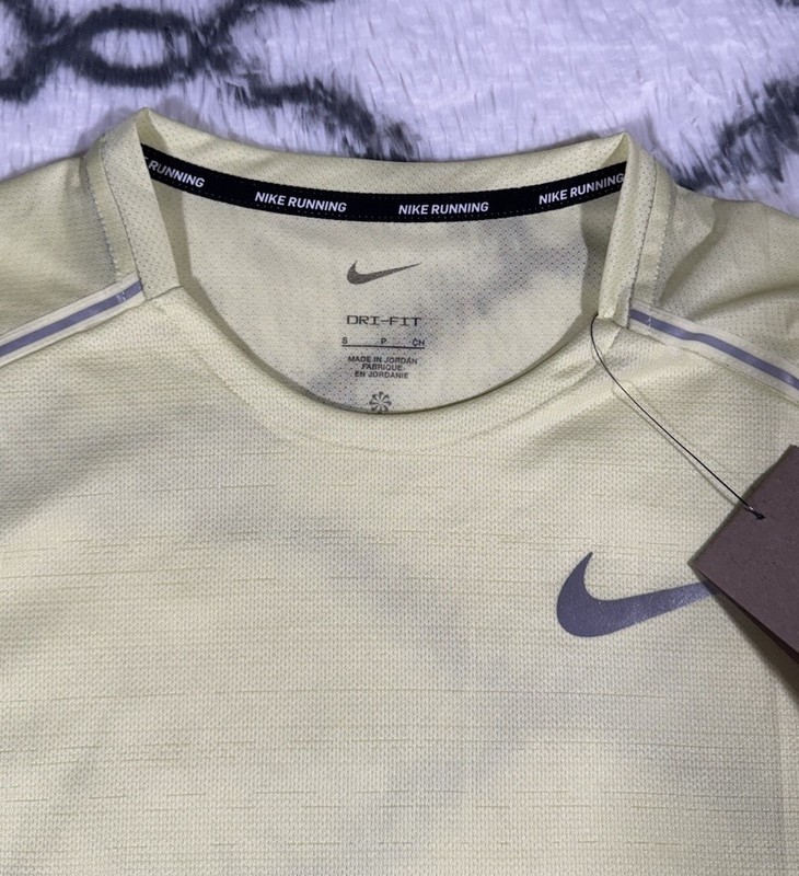 NIKE Dri-FIT Miler 1.0 Running Shirt Yellow Volt Men’s Sz S *NEW* AJ7565-331 gallery
