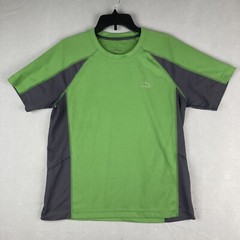 LL Bean Mens Medium Performance Running Tee Green Outdoor Hiking Hike Run