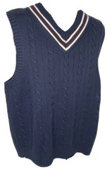 VINEYARD VINES BLUE SLEEVELESS CABLE SWEATER, MEN’S SIZE MEDIUM, GENUINE, EUC