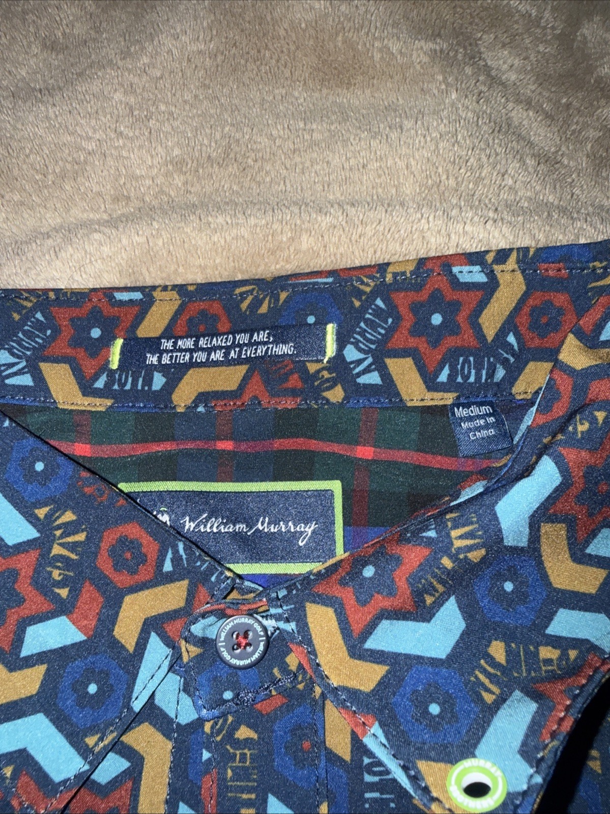 William Murray Next Stop Performance Golf Short Sleeve Button Down Sz Medium NWT gallery