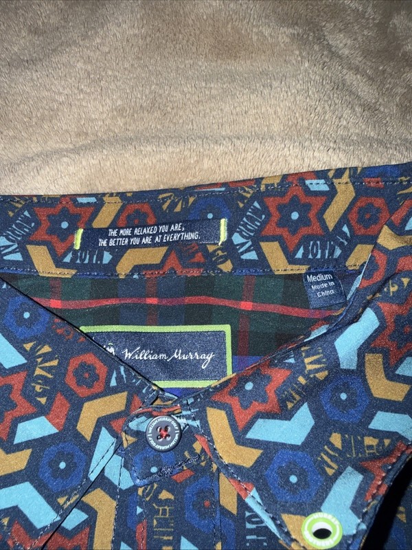 William Murray Next Stop Performance Golf Short Sleeve Button Down Sz Medium NWT gallery