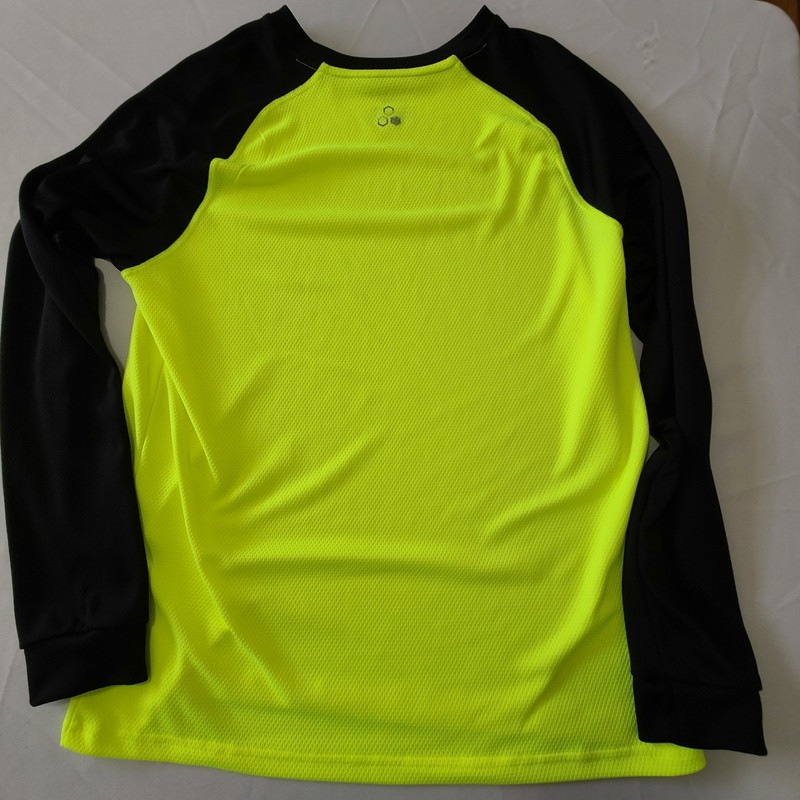 Mens Drytek Tek Gear Long Sleeve Performance Shirt Medium Neon Yellow And Black gallery