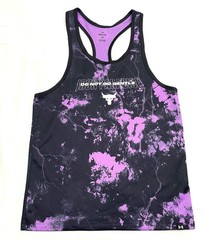 Under Armour Project Rock Mesh Tank Small Purple Do Not Go Gentle Iron Paradise