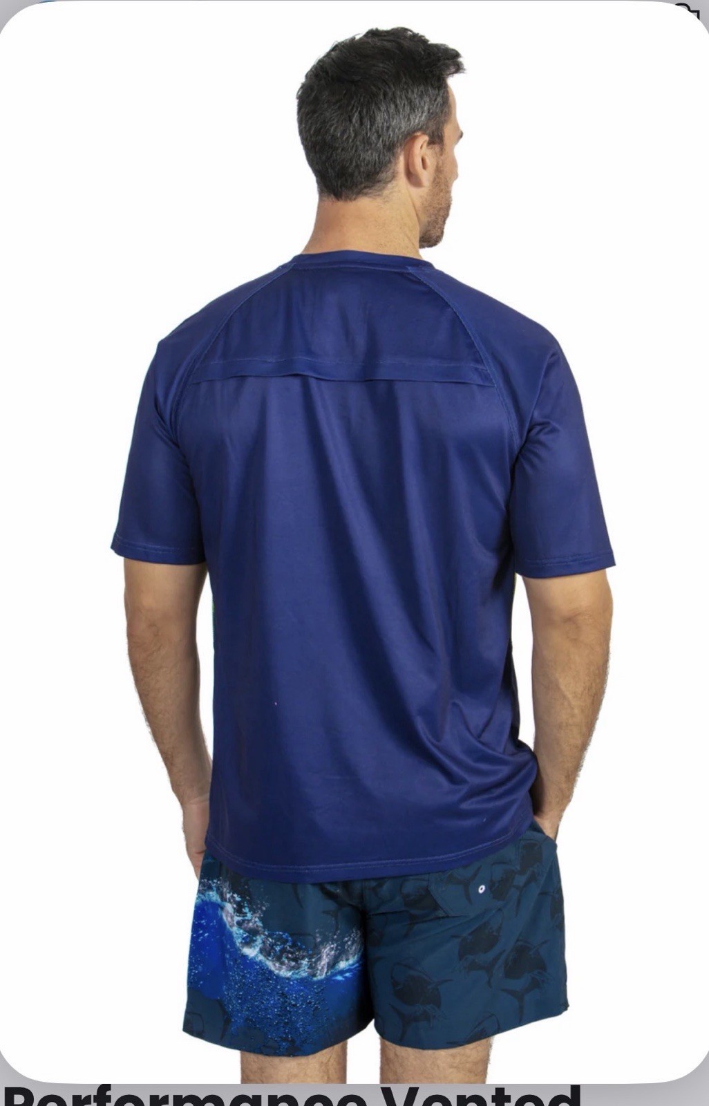 Wave Life UV50+ Vented Quick Dry Fishing T-Shirt Mahi Blue/Green Men S gallery